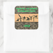 Boys Gymnastics Party "Bedankt" Camouflage Vierkante Sticker (Tas)