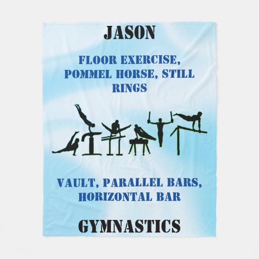 Boys Gymnastics Personalized Fleece Blanket (Voorkant)