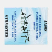 Boys Gymnastics Personalized Fleece Blanket (Voorkant (Horizontaal))