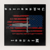 Boys Gymnastics Rings Distress American Flag Legpuzzel (Horizontaal)