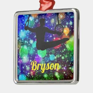 Boys Gymnastics Rings Metalen Ornament