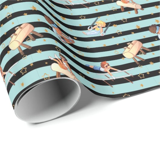 Boys Gymnastics Rings Parallel Bars Pommel Horse Cadeaupapier (Rol Hoek)