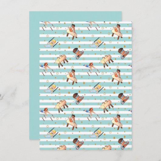 Boys Gymnastics Rings Parallel Bars Pommel Horse Feestdagenkaart (Voorkant / Achterkant)