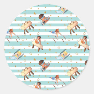 Boys Gymnastics Rings Parallel Bars Pommel Horse Ronde Sticker