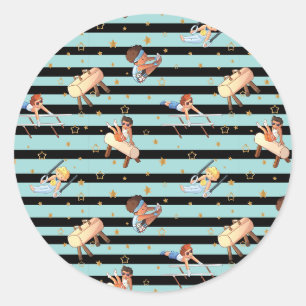 Boys Gymnastics Rings Parallel Bars Pommel Horse Ronde Sticker