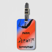 Boys Gymnastics Rings Patriotic Red White Blue Bagagelabel (Voorkant (verticaal))