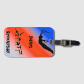 Boys Gymnastics Rings Patriotic Red White Blue Bagagelabel (Voorkant (horizontaal))