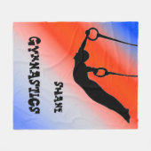 Boys Gymnastics Rings Patriotic Red White Blue Fleece Deken (Voorkant (Horizontaal))