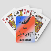 Boys Gymnastics Rings Patriotic Red White Blue Pokerkaarten (Achterkant)