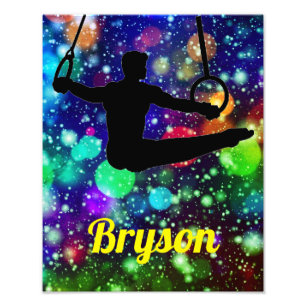 Boys Gymnastiek Rings Foto Uitbreiding Foto Afdruk