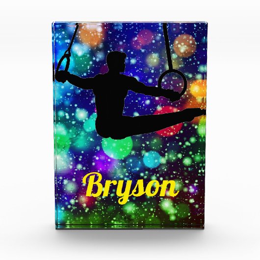 Boys Gymnastiek Rings Photo Block Fotoblokken (Voorkant)