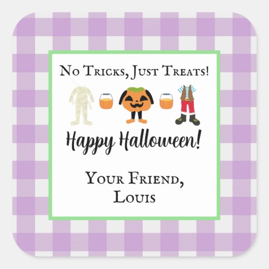 Boys Halloween Gift Label Stickers (Voorkant)