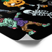 Boys Halloween Skeleton Jack O Lantern Zombie Dab Poster (Hoek)