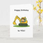 Boy''s Happy Birthday card with digger design Kaart (Gele Bloem)