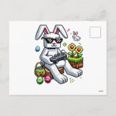 Boys Happy Easter Day Bunny Egg Video Game Feestdagenkaart (Achterkant)