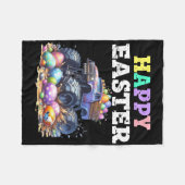 Boys Happy Easter Monster Truck Easter Egdle Toddl Fleece Deken (Voorkant (Horizontaal))