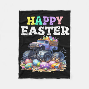 Boys Happy Easter Monster Truck Easter Egdle Toddl Fleece Deken