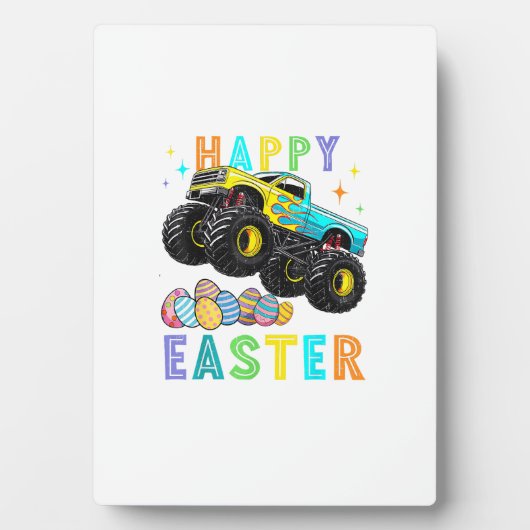 Boys Happy Easter Monster Truck Easter Eggs Toddle Fotoplaat (voorkant)