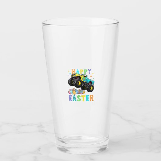 Boys Happy Easter Monster Truck Easter Eggs Toddle Glas (Voorkant)