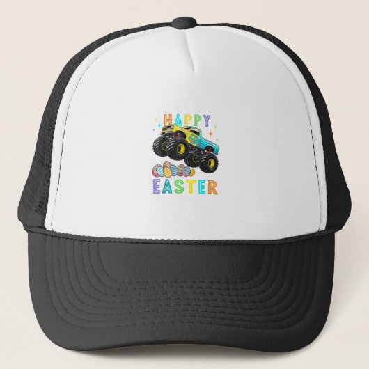 Boys Happy Easter Monster Truck Easter Eggs Toddle Trucker Pet (Voorkant)
