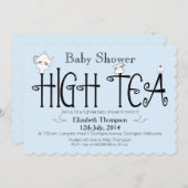 Boys High Tea baby shower Invitation Kaart (Voorkant / Achterkant)