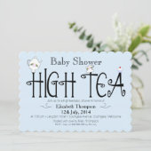 Boys High Tea baby shower Invitation Kaart (Staand voorkant)