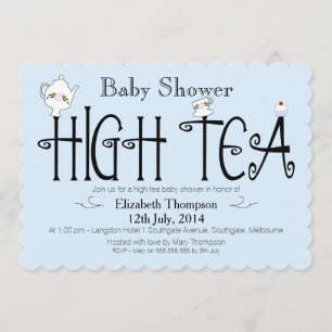 Boys High Tea baby shower Invitation Kaart