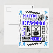 Boys Hockey Terminology in Blue Briefkaart (Voorkant / Achterkant)
