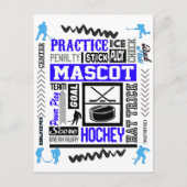 Boys Hockey Terminology in Blue Briefkaart (Voorkant)