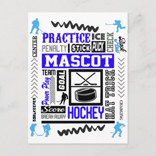Boys Hockey Terminology in Blue Briefkaart (Voorkant)