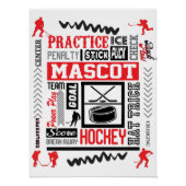 Boys Hockey Terminology in Red Perfect Poster (Voorkant)