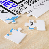 Boys Hockey Terminology Personalized Blue Legpuzzel (Zijkant)