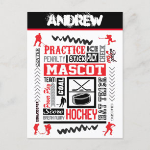 Boys Hockey Terminology Personalized Briefkaart