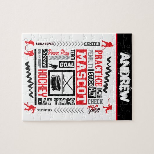 Boys Hockey Terminology Personalized Legpuzzel (Horizontaal)