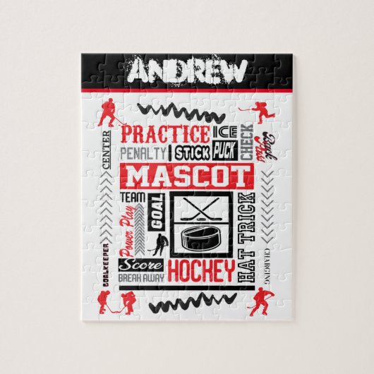 Boys Hockey Terminology Personalized Legpuzzel (Verticaal)