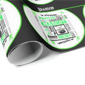 Boys Hockey Terminology Personalized Neon Green Cadeaupapier (Rol Hoek)