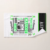 Boys Hockey Terminology Personalized Neon Green Handdoek (Handdoek)