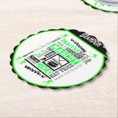 Boys Hockey Terminology Personalized Neon Green Kartonnen Onderzetters (Gekanteld)