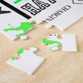 Boys Hockey Terminology Personalized Neon Green Legpuzzel (Zijkant)