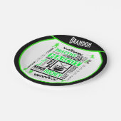 Boys Hockey Terminology Personalized Neon Green Papieren Bordje (Gekanteld)