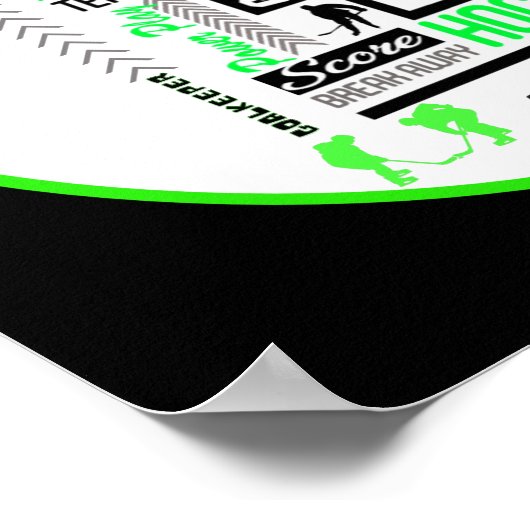Boys Hockey Terminology Personalized Neon Green Poster (Hoek)