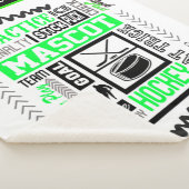 Boys Hockey Terminology Personalized Neon Green Sherpa Deken (3/4)