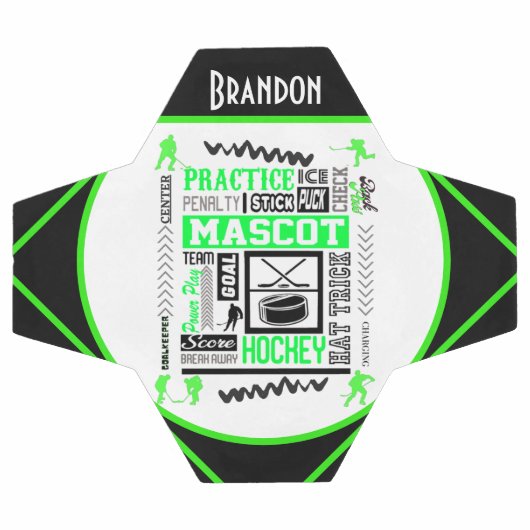 Boys Hockey Terminology Personalized Neon Green Voetbal (Enkel)