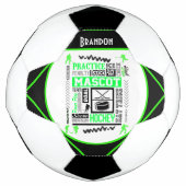 Boys Hockey Terminology Personalized Neon Green Voetbal (Voorkant)
