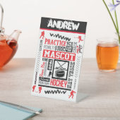 Boys Hockey Terminology Personalized Reclamebord Met Voetstuk (Insitu)