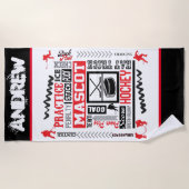 Boys Hockey Terminology Personalized Strandlaken (Voorkant)