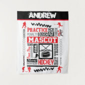 Boys Hockey Terminology Personalized Wandkleed (Voorkant)