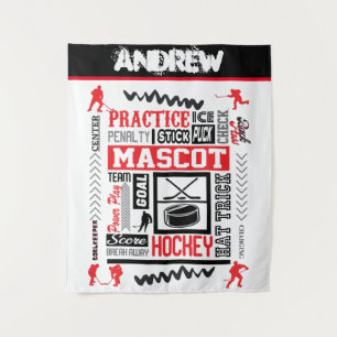 Boys Hockey Terminology Personalized Wandkleed