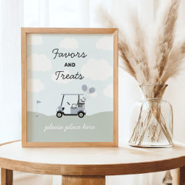 Boys' Hole-In-One Golf 1st Birthday Sign Poster