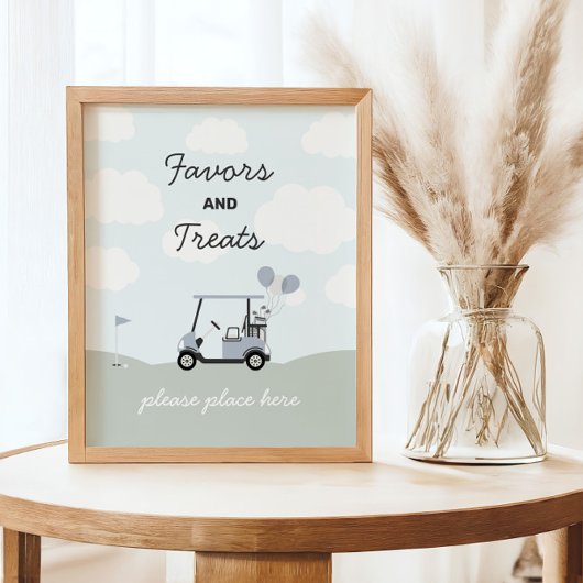 Boys' Hole-In-One Golf 1st Birthday Sign Poster